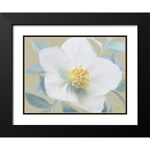 Golden Bloom Black Modern Wood Framed Art Print with Double Matting by House Fenway