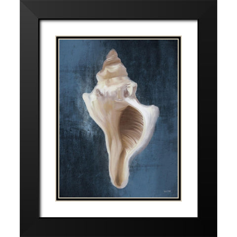 Conch Shell Blues II Black Modern Wood Framed Art Print with Double Matting by Malkowski, Melissa