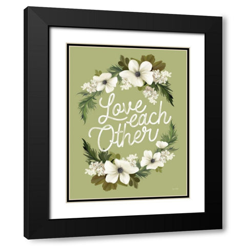 Love Each Other Black Modern Wood Framed Art Print with Double Matting by House Fenway