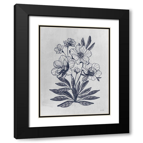 Vintage Blues II   Black Modern Wood Framed Art Print with Double Matting by House Fenway