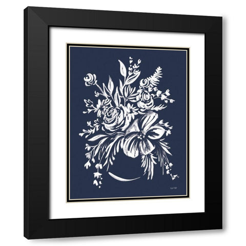Blues in Blossom I    Black Modern Wood Framed Art Print with Double Matting by House Fenway