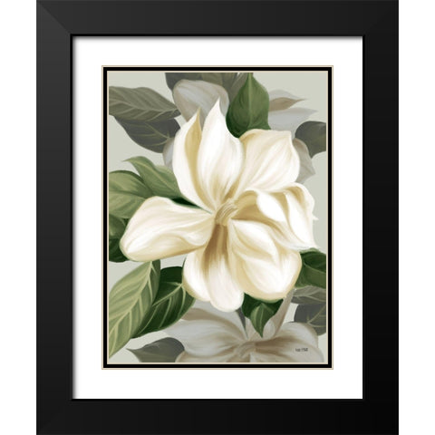 Magnolia Blossoms II Black Modern Wood Framed Art Print with Double Matting by House Fenway