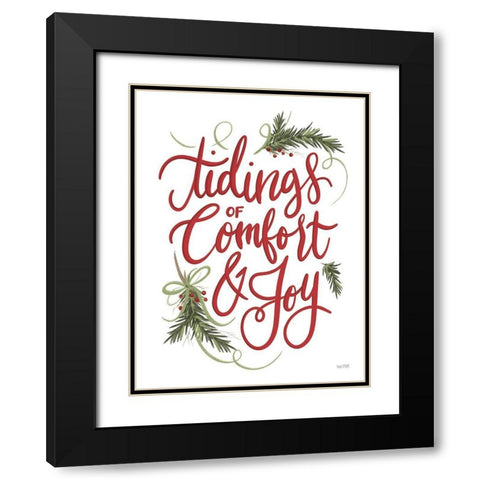 Tidings of Comfort and Joy Black Modern Wood Framed Art Print with Double Matting by House Fenway