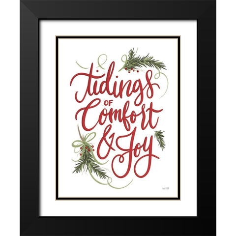 Tidings of Comfort and Joy Black Modern Wood Framed Art Print with Double Matting by House Fenway