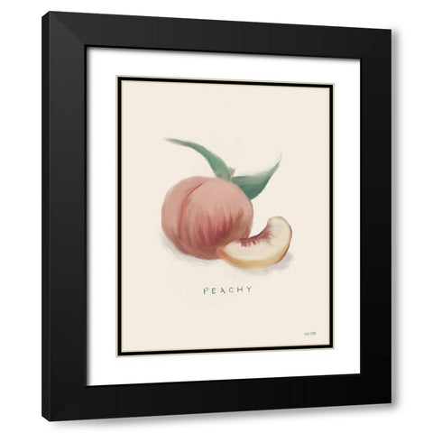 Peachy Black Modern Wood Framed Art Print with Double Matting by Malkowski, Melissa