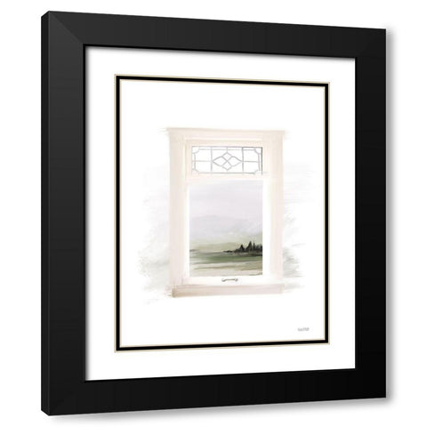 Georgia Hills Black Modern Wood Framed Art Print with Double Matting by House Fenway