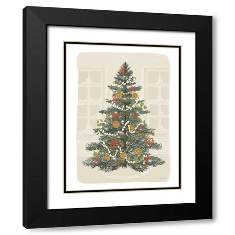 Old Fashioned Christmas Black Modern Wood Framed Art Print with Double Matting by House Fenway