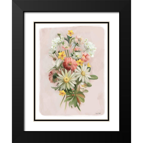 Summer Wildflower Bouquet Black Modern Wood Framed Art Print with Double Matting by House Fenway