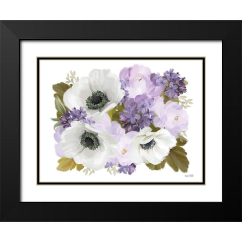 Lilacs and Anemones Black Modern Wood Framed Art Print with Double Matting by House Fenway