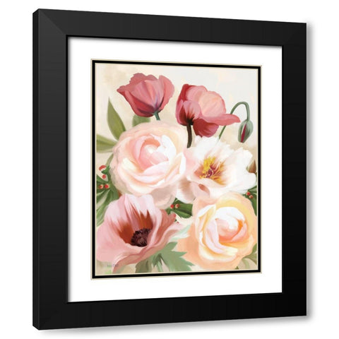 Posing Poppies Black Modern Wood Framed Art Print with Double Matting by House Fenway