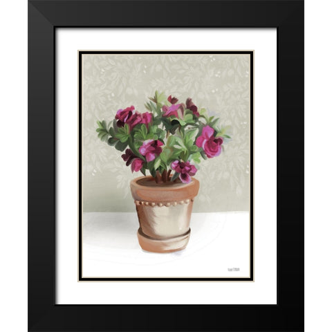 House Begonia Plant Black Modern Wood Framed Art Print with Double Matting by House Fenway