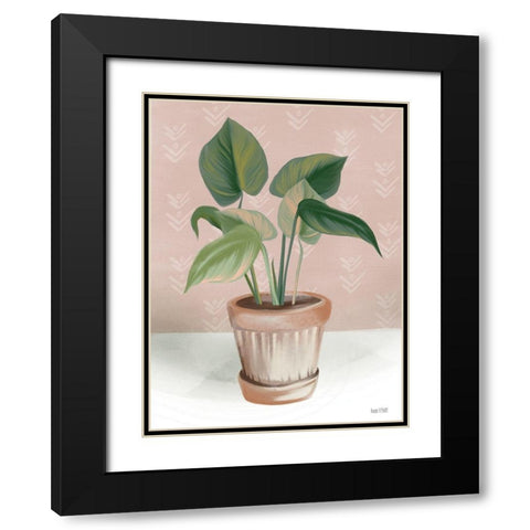 House Prayer Plant Black Modern Wood Framed Art Print with Double Matting by House Fenway