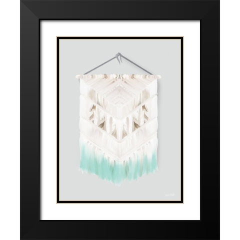 Aqua Bohemian Macrame Black Modern Wood Framed Art Print with Double Matting by House Fenway