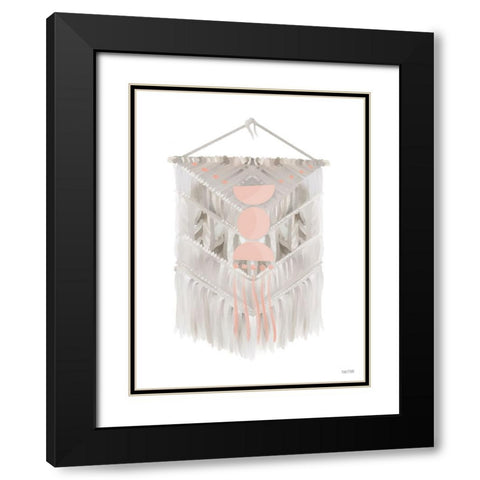 Pink Bohemian Macrame Black Modern Wood Framed Art Print with Double Matting by House Fenway