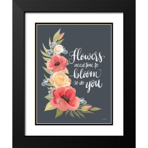 Need Time to Bloom Black Modern Wood Framed Art Print with Double Matting by House Fenway