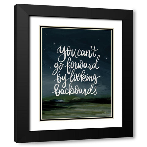You Cant Go Forward Black Modern Wood Framed Art Print with Double Matting by House Fenway