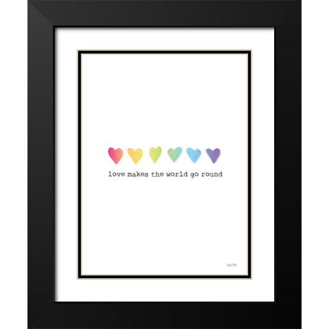 Love Makes the World Go Round Black Modern Wood Framed Art Print with Double Matting by House Fenway