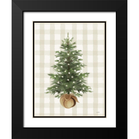 Farmhouse Christmas Sparkle Black Modern Wood Framed Art Print with Double Matting by House Fenway