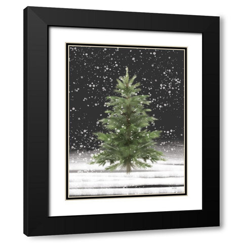 Christmas Snow Black Modern Wood Framed Art Print with Double Matting by House Fenway
