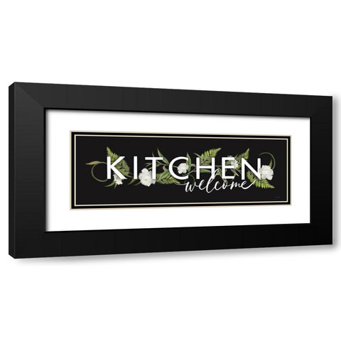 Kitchen Welcome Black Modern Wood Framed Art Print with Double Matting by House Fenway