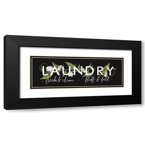 Laundry Sign Black Modern Wood Framed Art Print with Double Matting by House Fenway