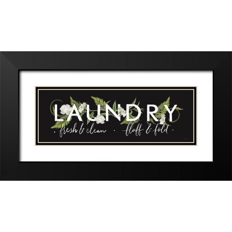 Laundry Sign Black Modern Wood Framed Art Print with Double Matting by House Fenway