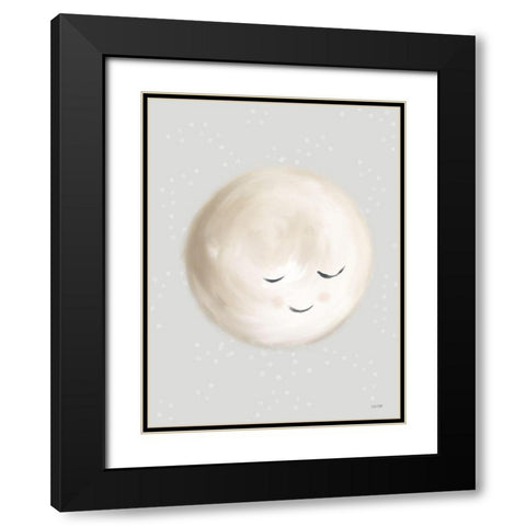 Happy Little Moon I   Black Modern Wood Framed Art Print with Double Matting by House Fenway