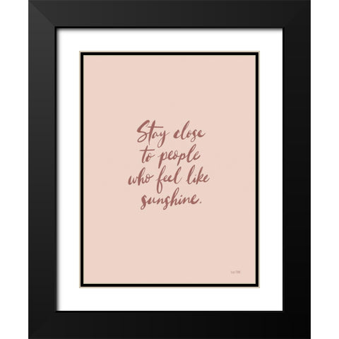 Stay Close Black Modern Wood Framed Art Print with Double Matting by House Fenway