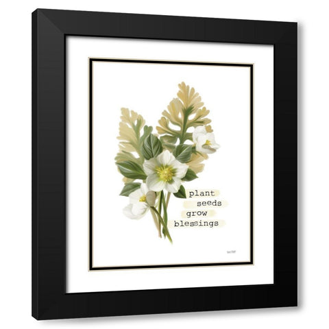 Grow Blessings Black Modern Wood Framed Art Print with Double Matting by House Fenway