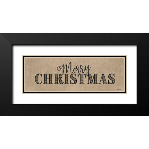 Merry Christmas   Black Modern Wood Framed Art Print with Double Matting by House Fenway