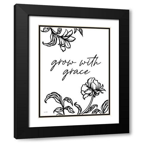 Grow with Grace Black Modern Wood Framed Art Print with Double Matting by House Fenway