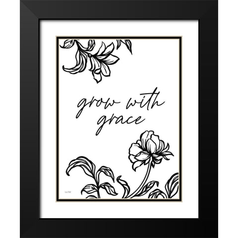 Grow with Grace Black Modern Wood Framed Art Print with Double Matting by House Fenway