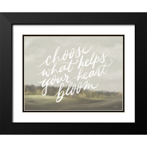 Helps Your Heart Bloom Black Modern Wood Framed Art Print with Double Matting by House Fenway