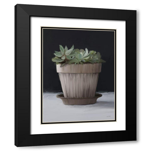 Farmhouse Succulent Black Modern Wood Framed Art Print with Double Matting by House Fenway