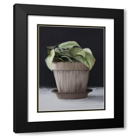 Farmhouse Philodendron Black Modern Wood Framed Art Print with Double Matting by House Fenway