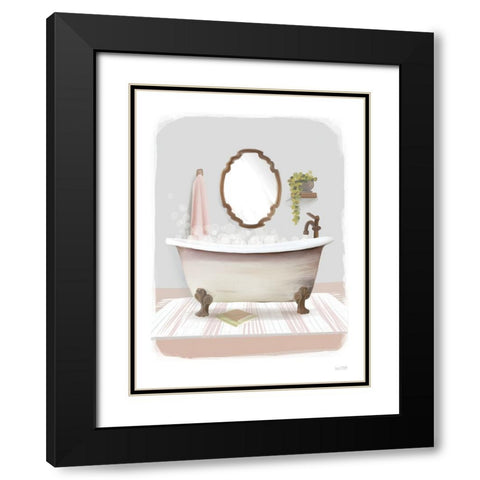Powder Puff Bath Black Modern Wood Framed Art Print with Double Matting by House Fenway