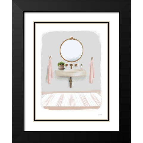 Powder Puff Sink Black Modern Wood Framed Art Print with Double Matting by House Fenway