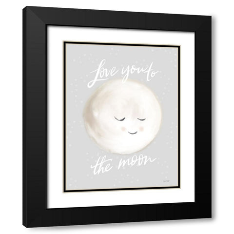 Love You to the Moon Black Modern Wood Framed Art Print with Double Matting by House Fenway