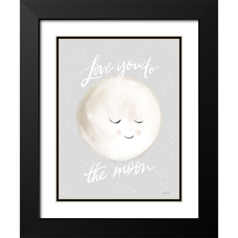 Love You to the Moon Black Modern Wood Framed Art Print with Double Matting by House Fenway