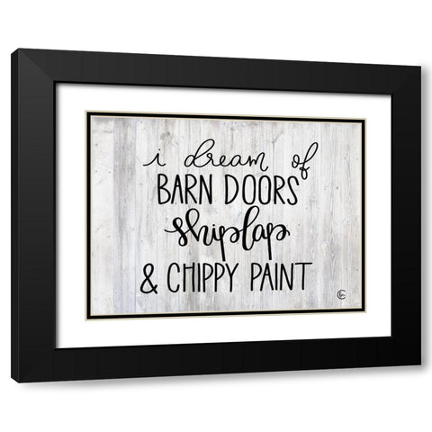 Farmhouse Dreams Black Modern Wood Framed Art Print with Double Matting by Fearfully Made Creations