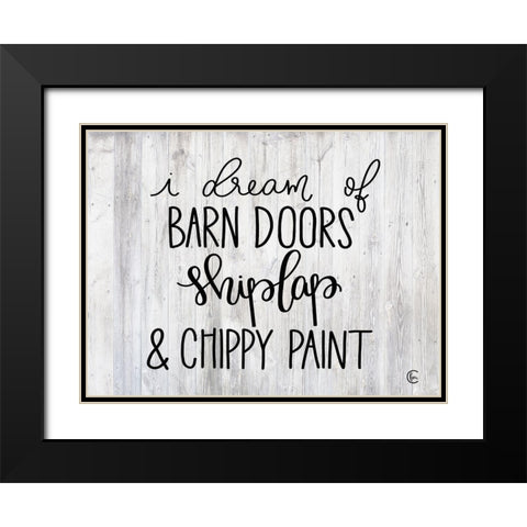 Farmhouse Dreams Black Modern Wood Framed Art Print with Double Matting by Fearfully Made Creations