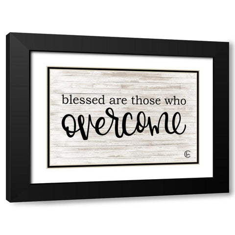Overcome Black Modern Wood Framed Art Print with Double Matting by Fearfully Made Creations