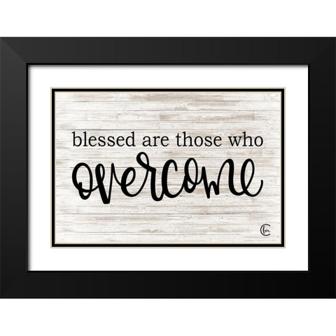 Overcome Black Modern Wood Framed Art Print with Double Matting by Fearfully Made Creations