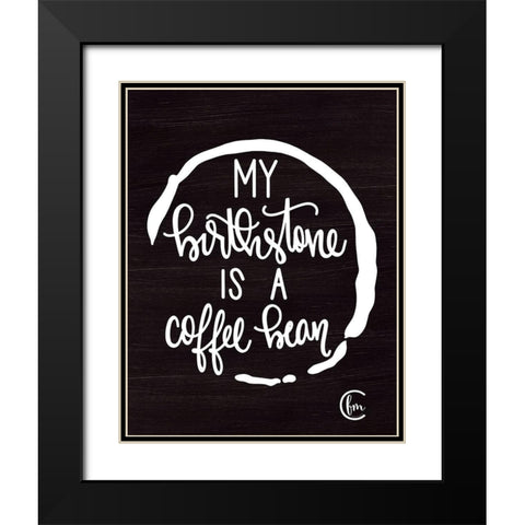 Coffee Bean Black Modern Wood Framed Art Print with Double Matting by Fearfully Made Creations