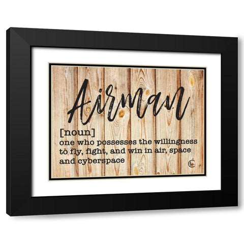 Airman Black Modern Wood Framed Art Print with Double Matting by Fearfully Made Creations