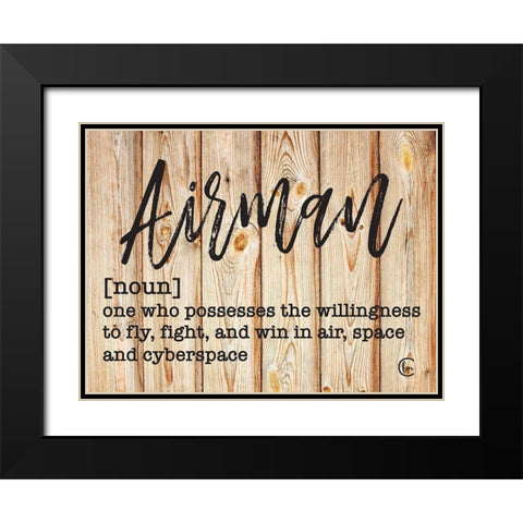 Airman Black Modern Wood Framed Art Print with Double Matting by Fearfully Made Creations