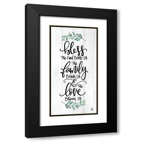 Dinner Blessing  Black Modern Wood Framed Art Print with Double Matting by Fearfully Made Creations