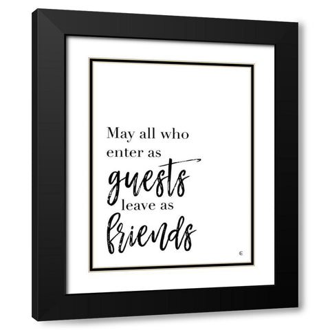 Guests and Friends Black Modern Wood Framed Art Print with Double Matting by Fearfully Made Creations