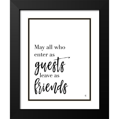 Guests and Friends Black Modern Wood Framed Art Print with Double Matting by Fearfully Made Creations