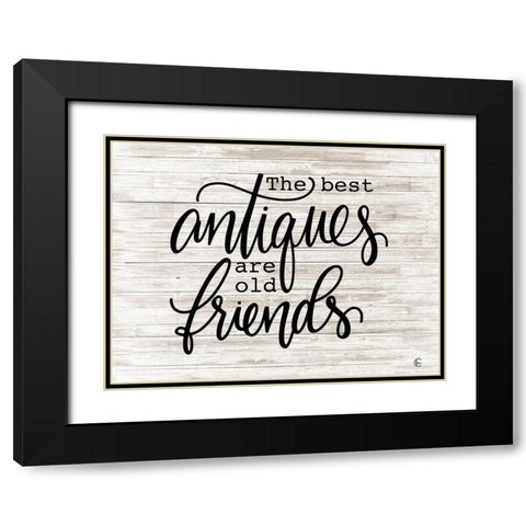 Antique Friends Black Modern Wood Framed Art Print with Double Matting by Fearfully Made Creations